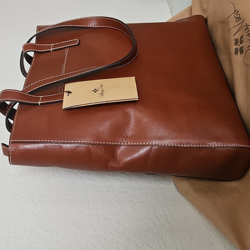 NWT Patricia Nash Brown Leather Viana Tanned Tote Bag Purse - Picture 3 of 15